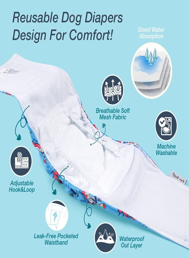 Pet Soft Dog Belly Bands - Washable Dog Diapers Belly Band for Male Dogs, Reusable Male Dogs Wraps 3pack for Doggy Puppy(Sailor, XS) - Image 2